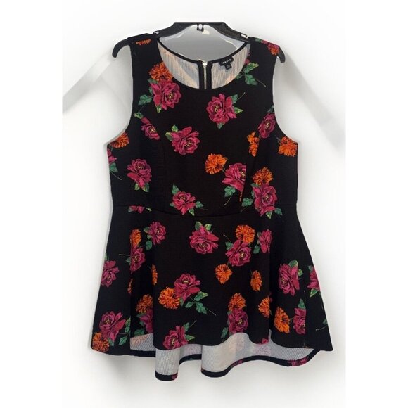 Torrid Tops - TORRID Women’s Colorful Floral High Low Zip Back Sleeveless Blouse Top Sz 2X